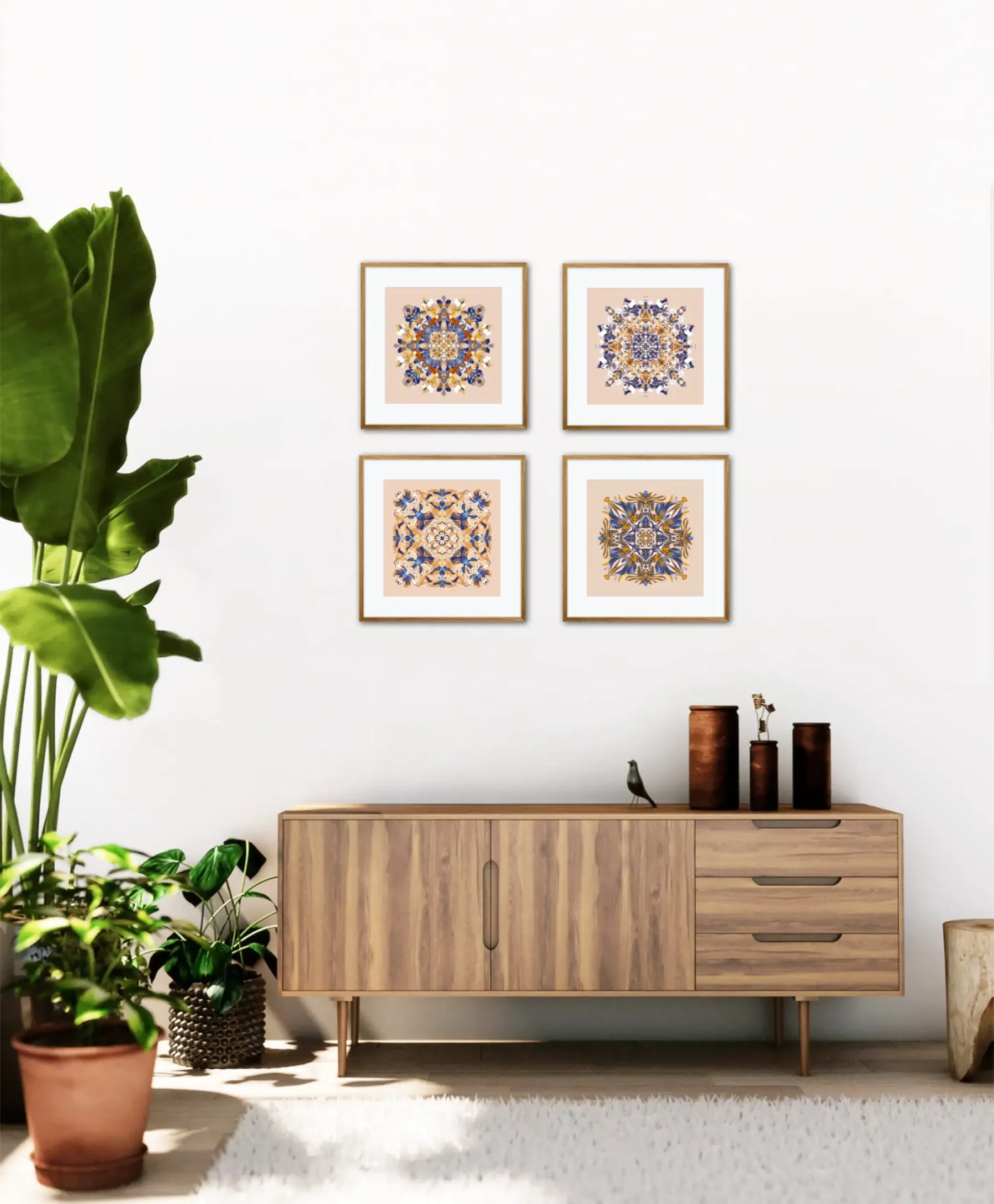 Mandala wall art set with modern mandala paintings