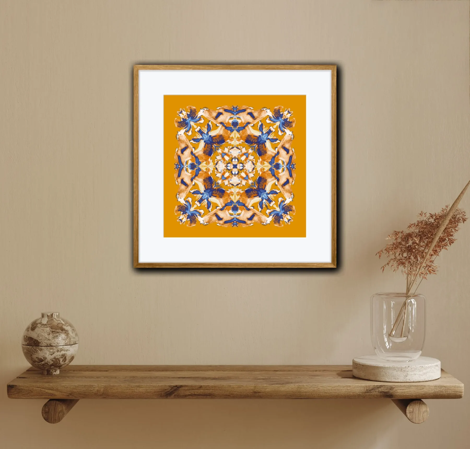 Abstract mandala wall art print for hygge interior