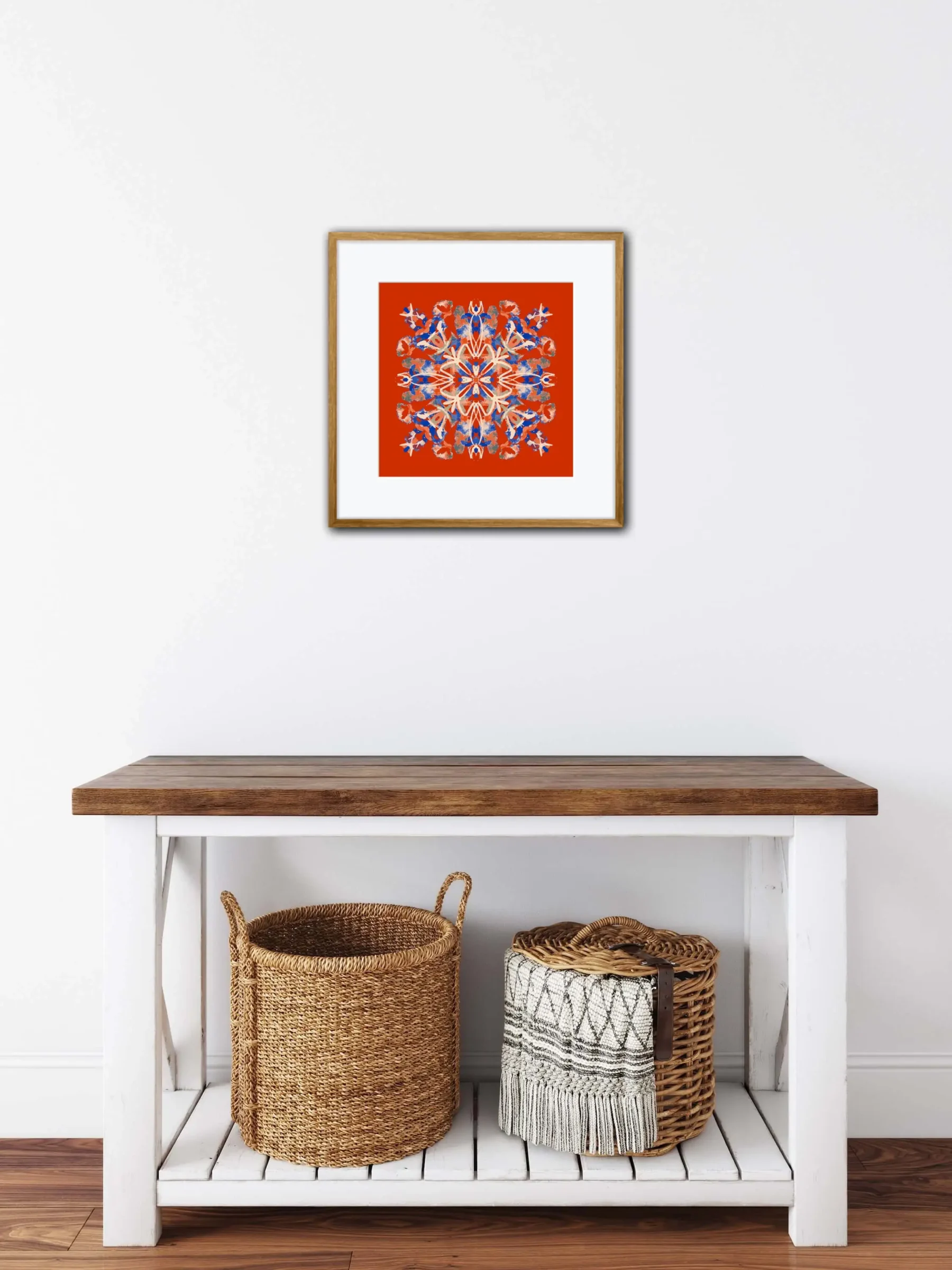 Bohemian Art Print with Mandala art in interior