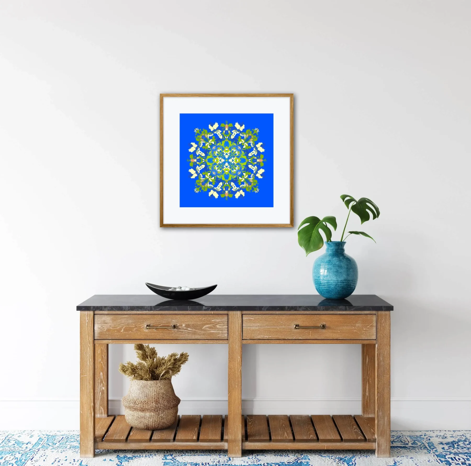 Mandala Home decor in blue and green