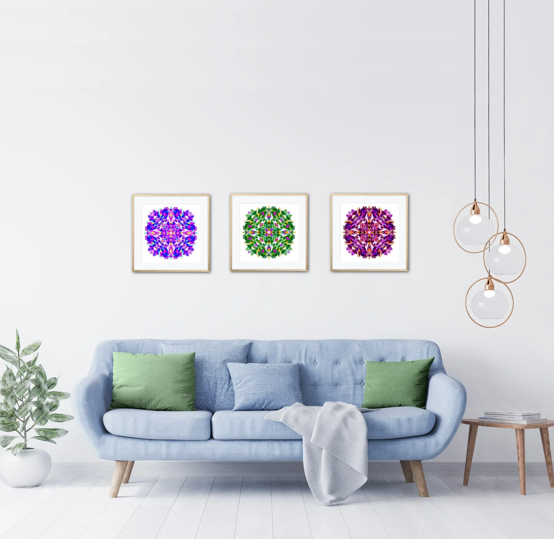 Original Affordable Mandala Art Prints in home interior by mandala artist Mandal Room