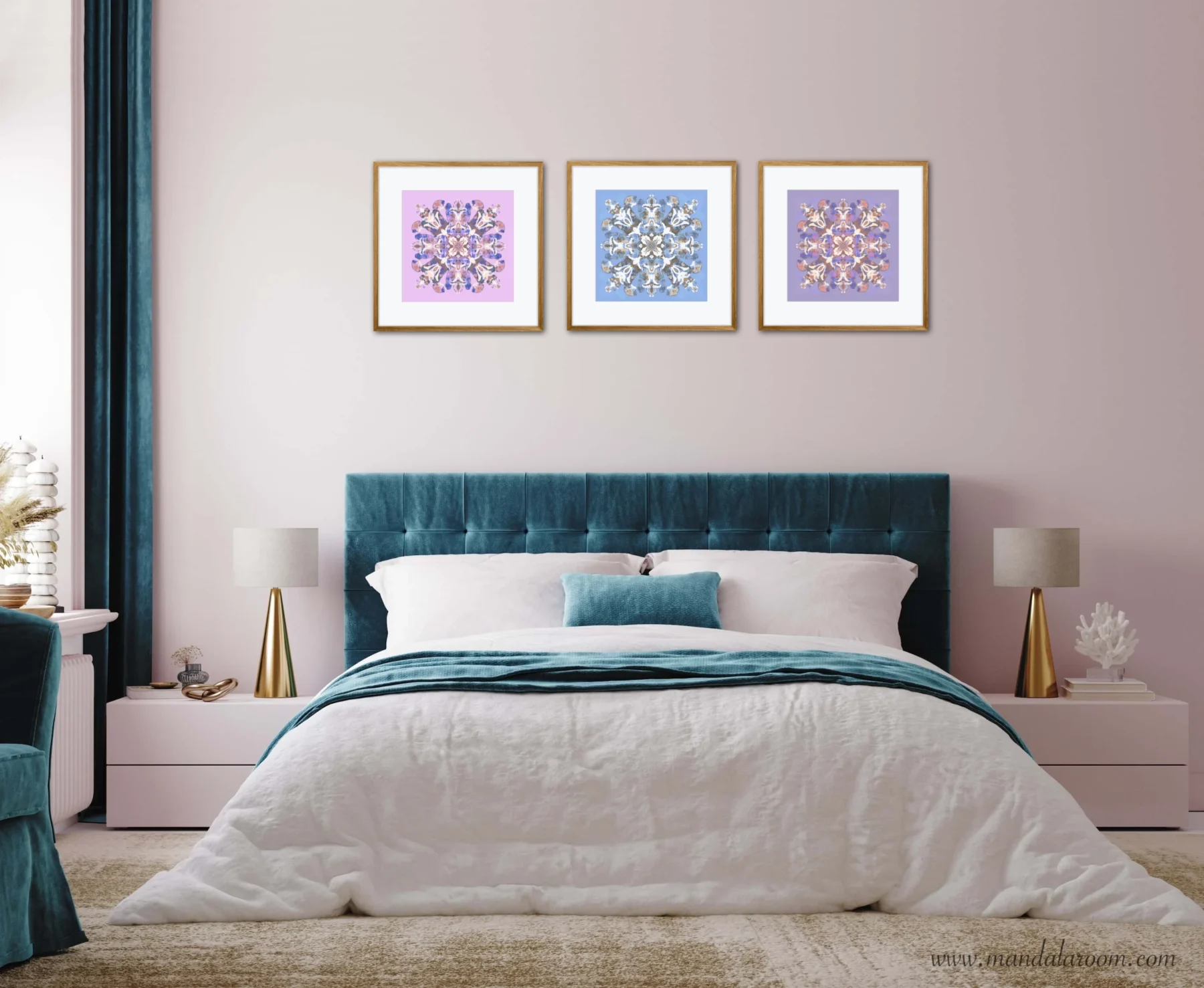 Set of 3 Mandala Wall Art Paintings for bedroom decor