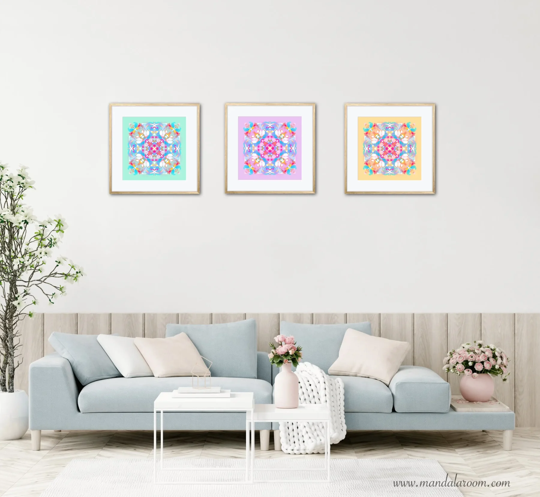 Romantic Mandala Art Print painting set for home decor