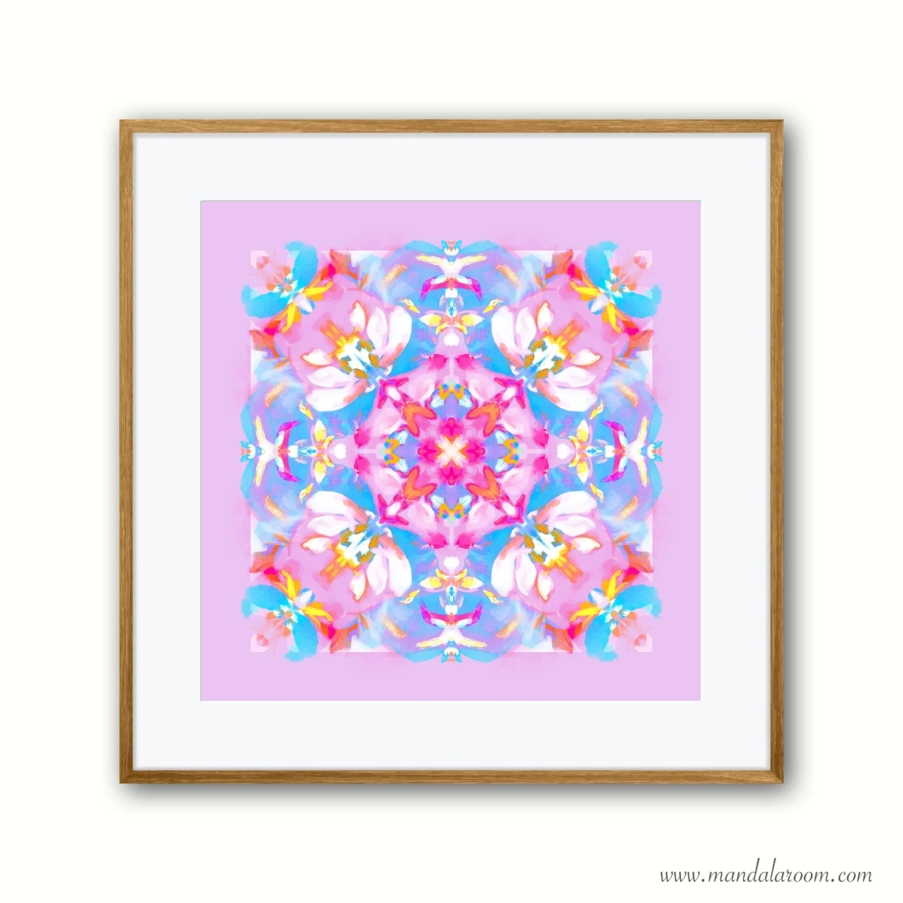 Pink and Purple Mandala painting Wall Art Print by Mandala Room