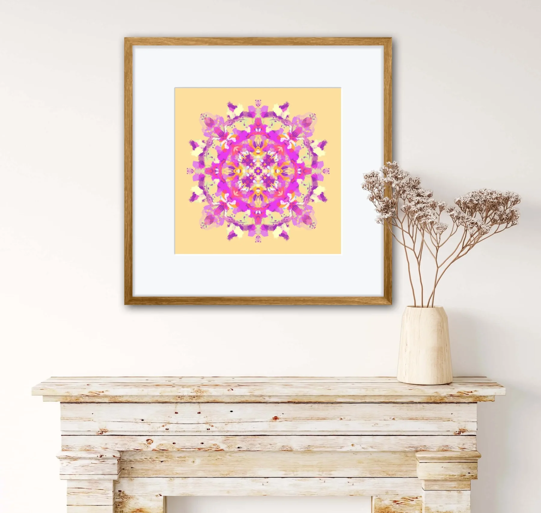 Colorful Mandala home decor wall art print by Mandala Room