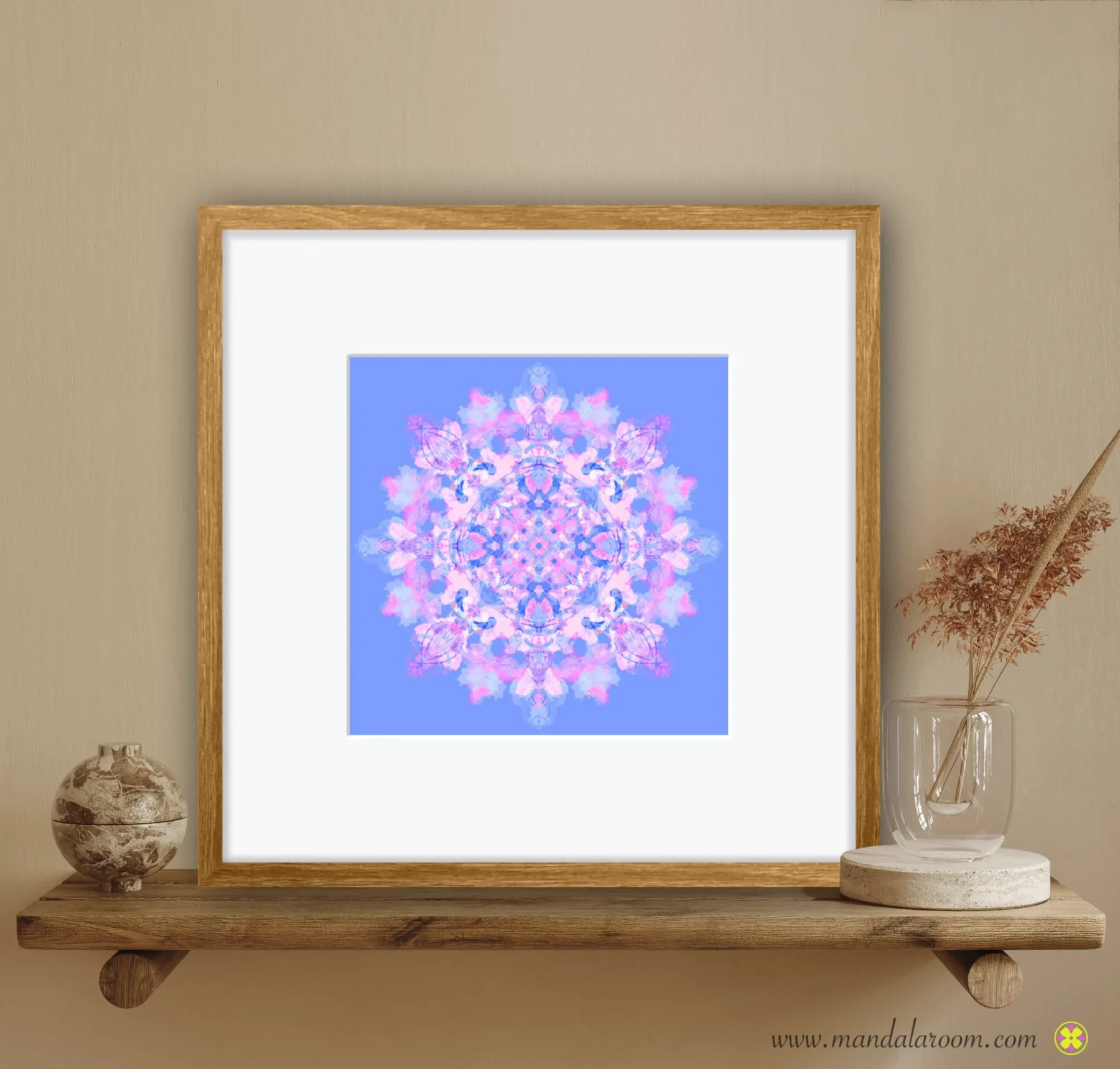 romantic mandala painting in room by mandala room