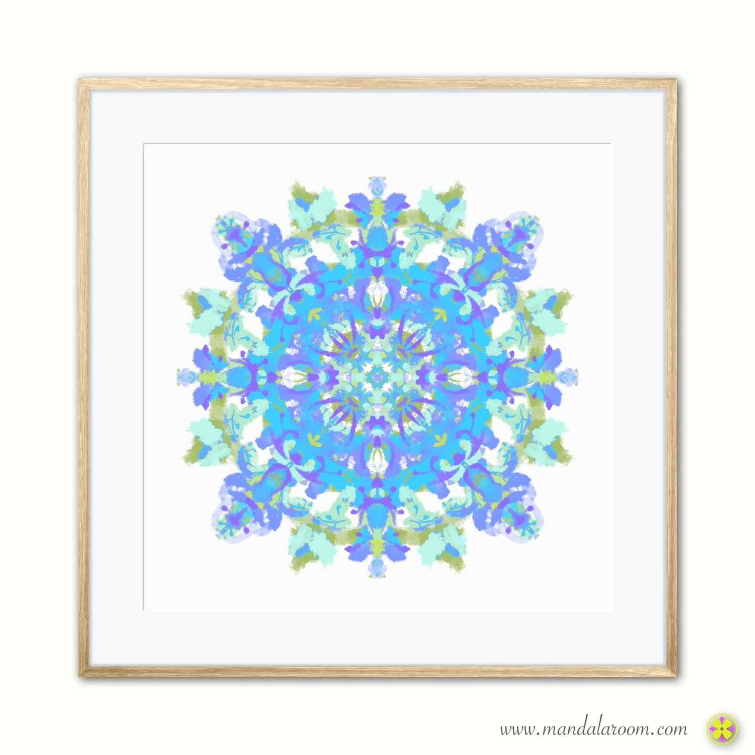blue mandala wall decor print