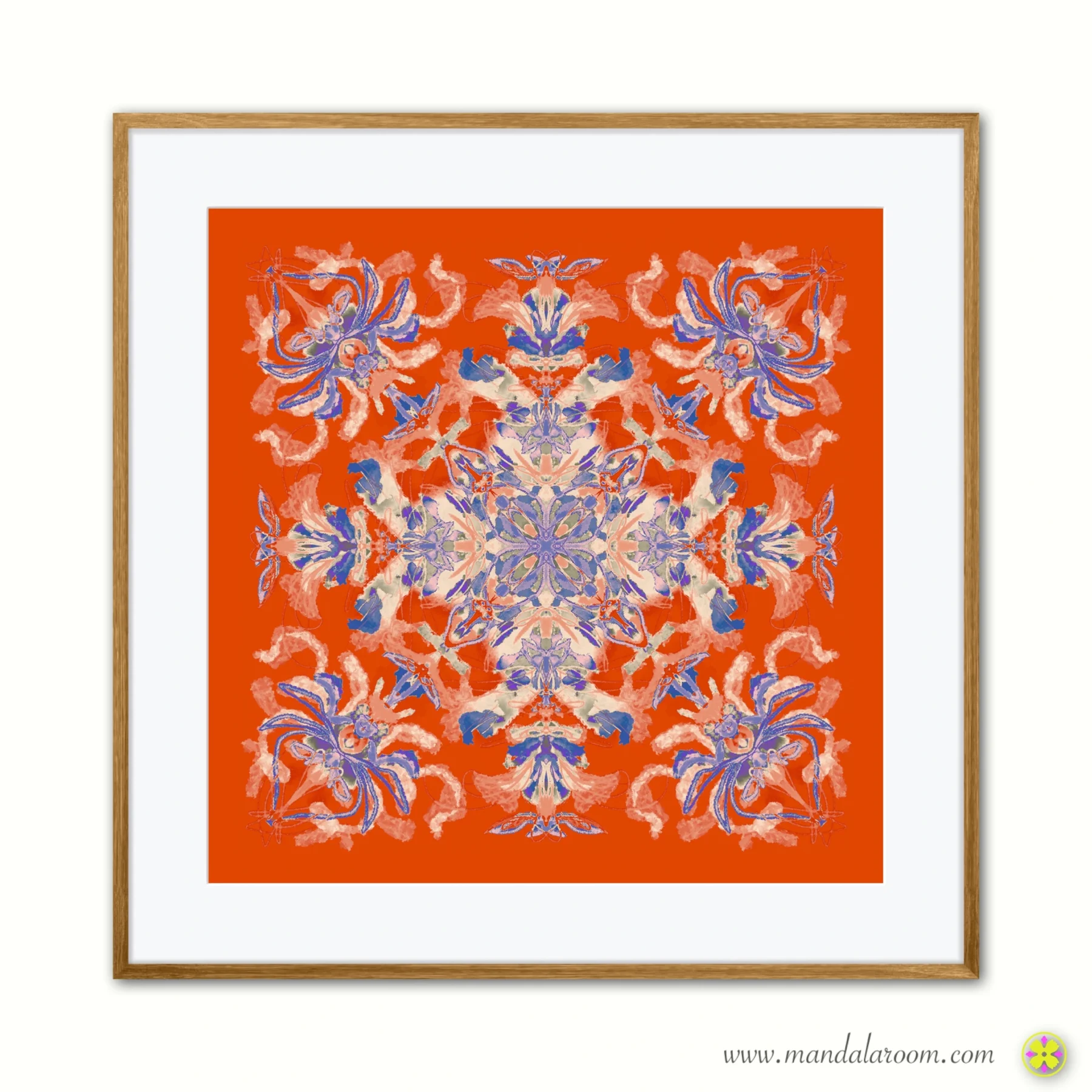mandala wall decor print in red and blue
