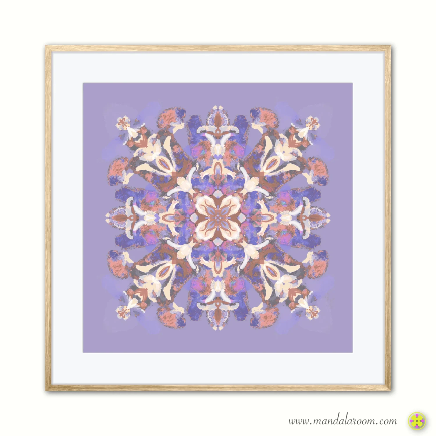 Colorful mandala wall art print in purple