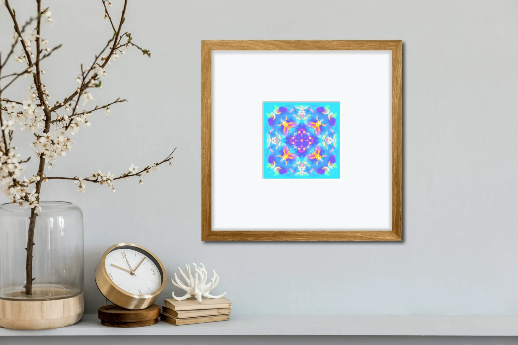 bright healing mandala art print