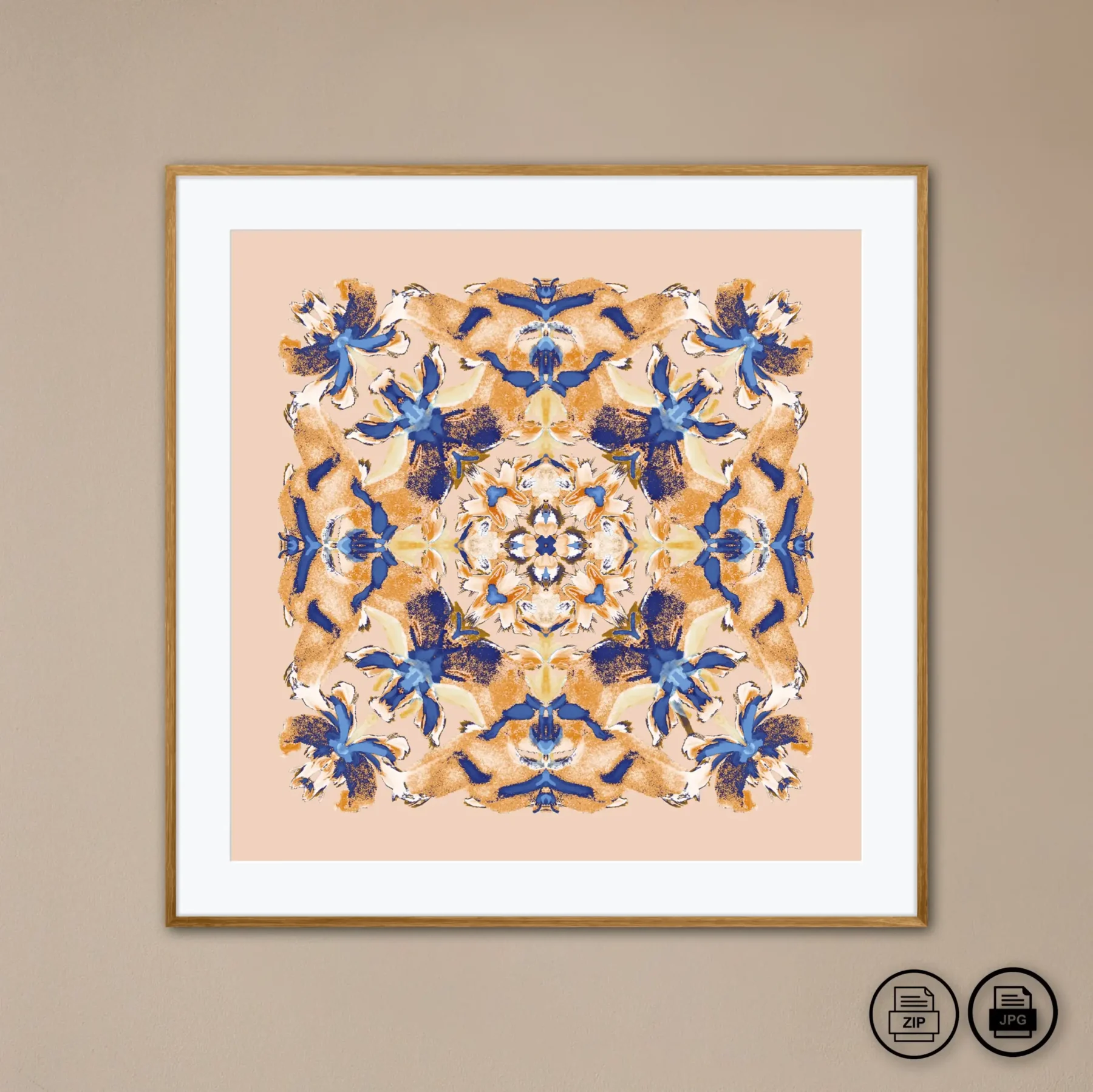 Instant download mandala wall art painting image for unique home decor by Mandala Room