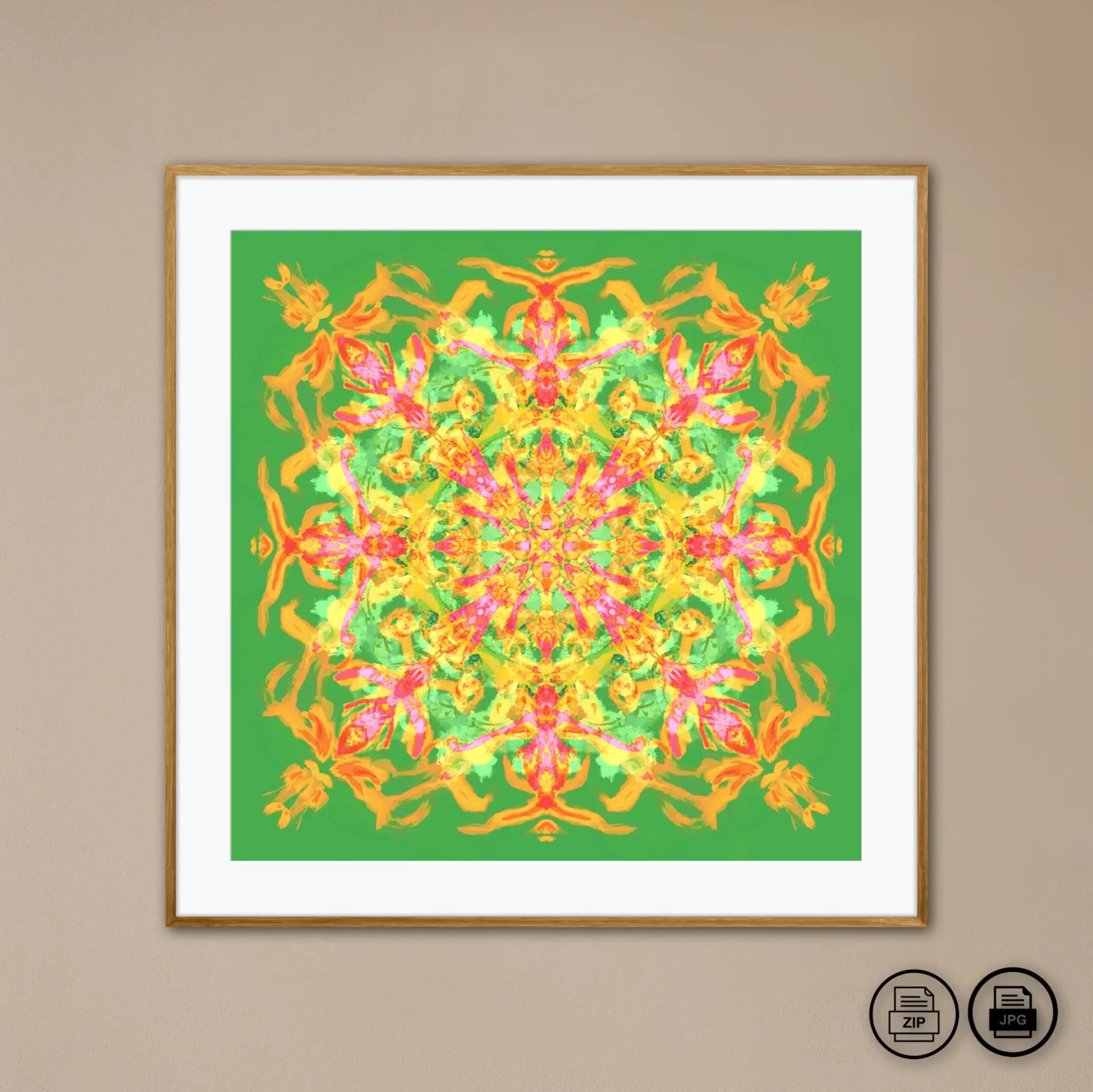 Instant download mandala wall art painting image for unique home decor by Mandala Room