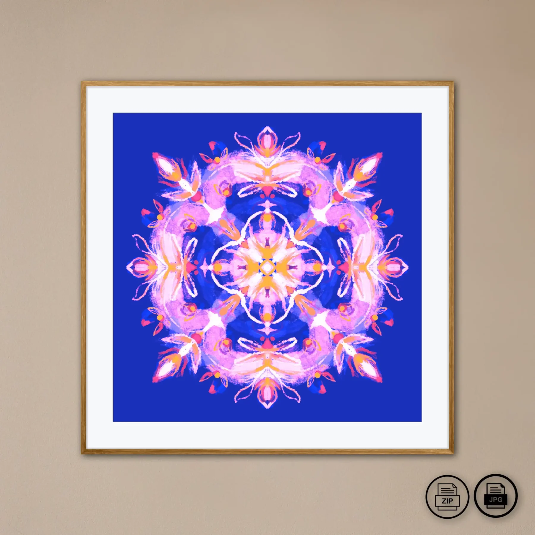 Downloadable mandala art image instant printable mandala painting for home decor by Mandala Room