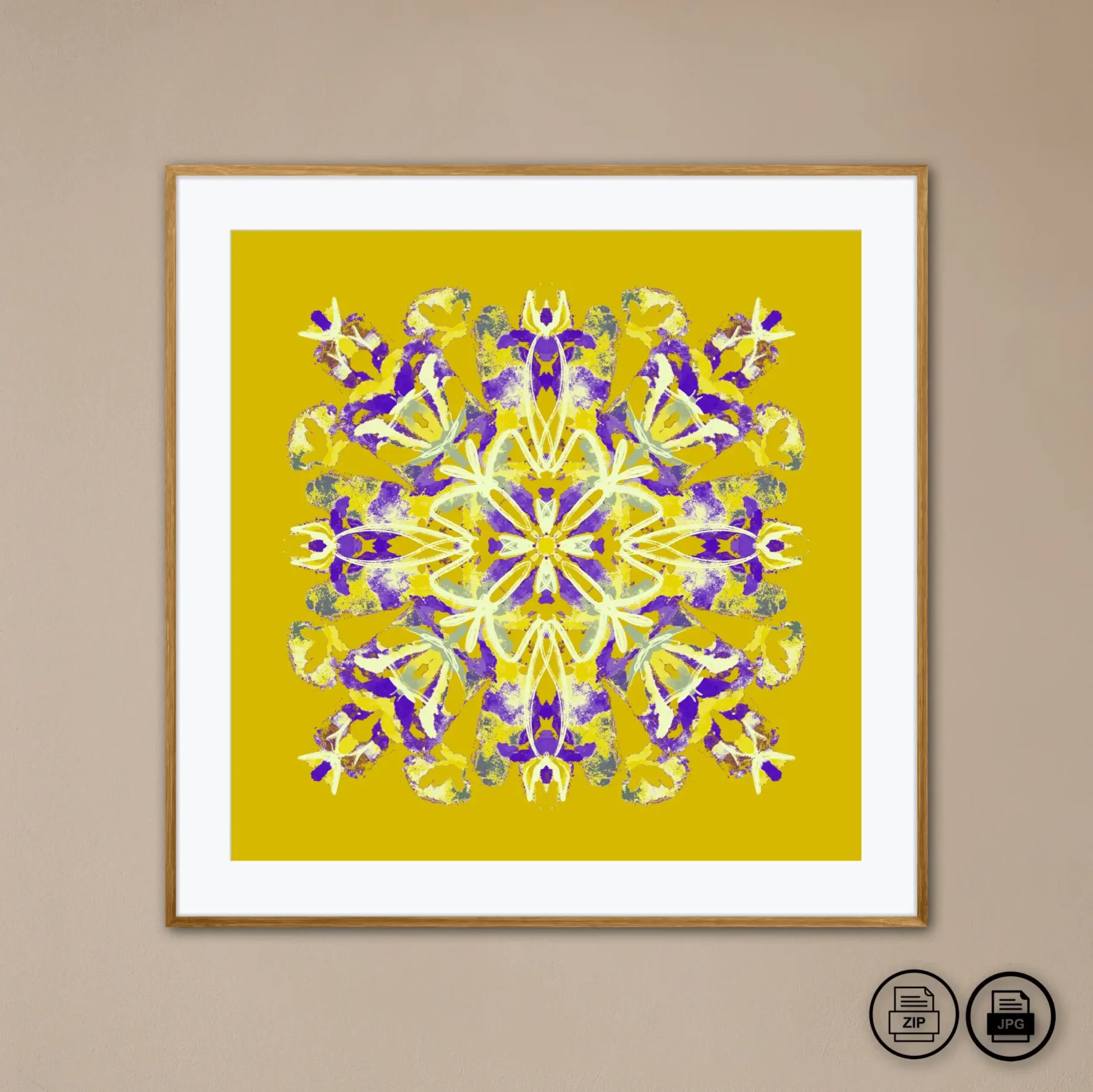 Printable mandala art painting image for home decor by Mandala Room