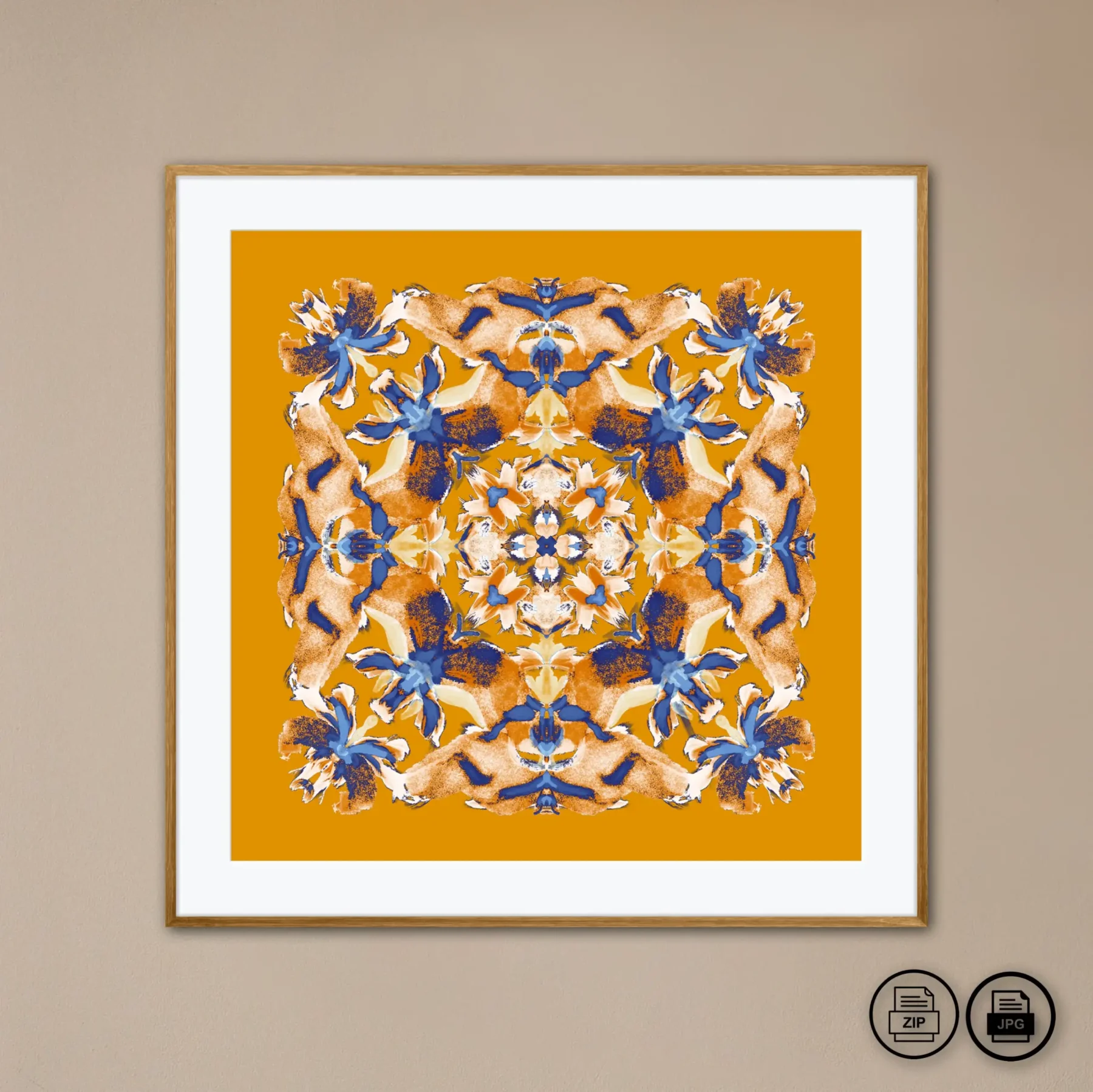 Printable mandala art painting image for home decor by Mandala Room