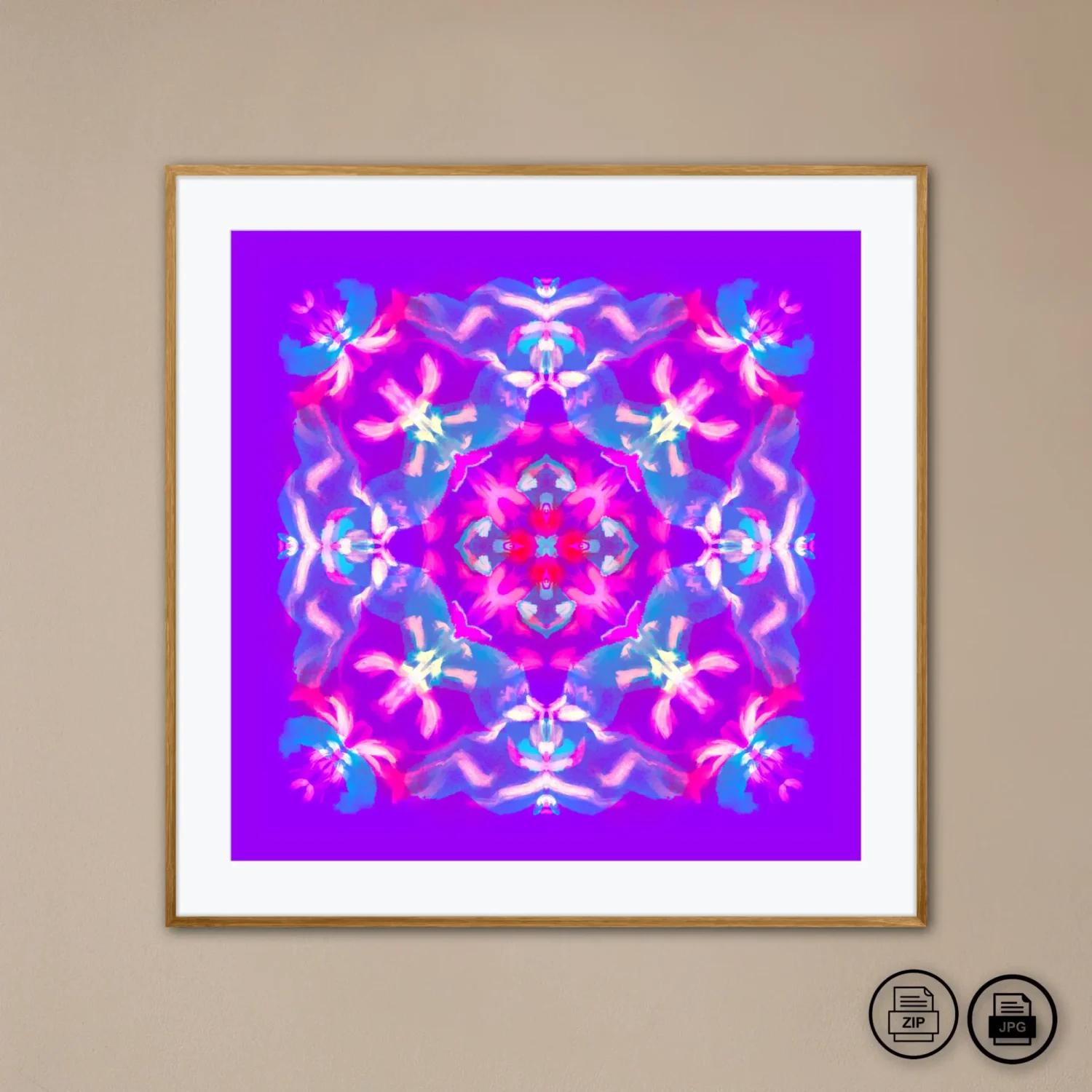 Downloadable printable mandala painting Printable wall art decor with colorful mandala by Mandala Room