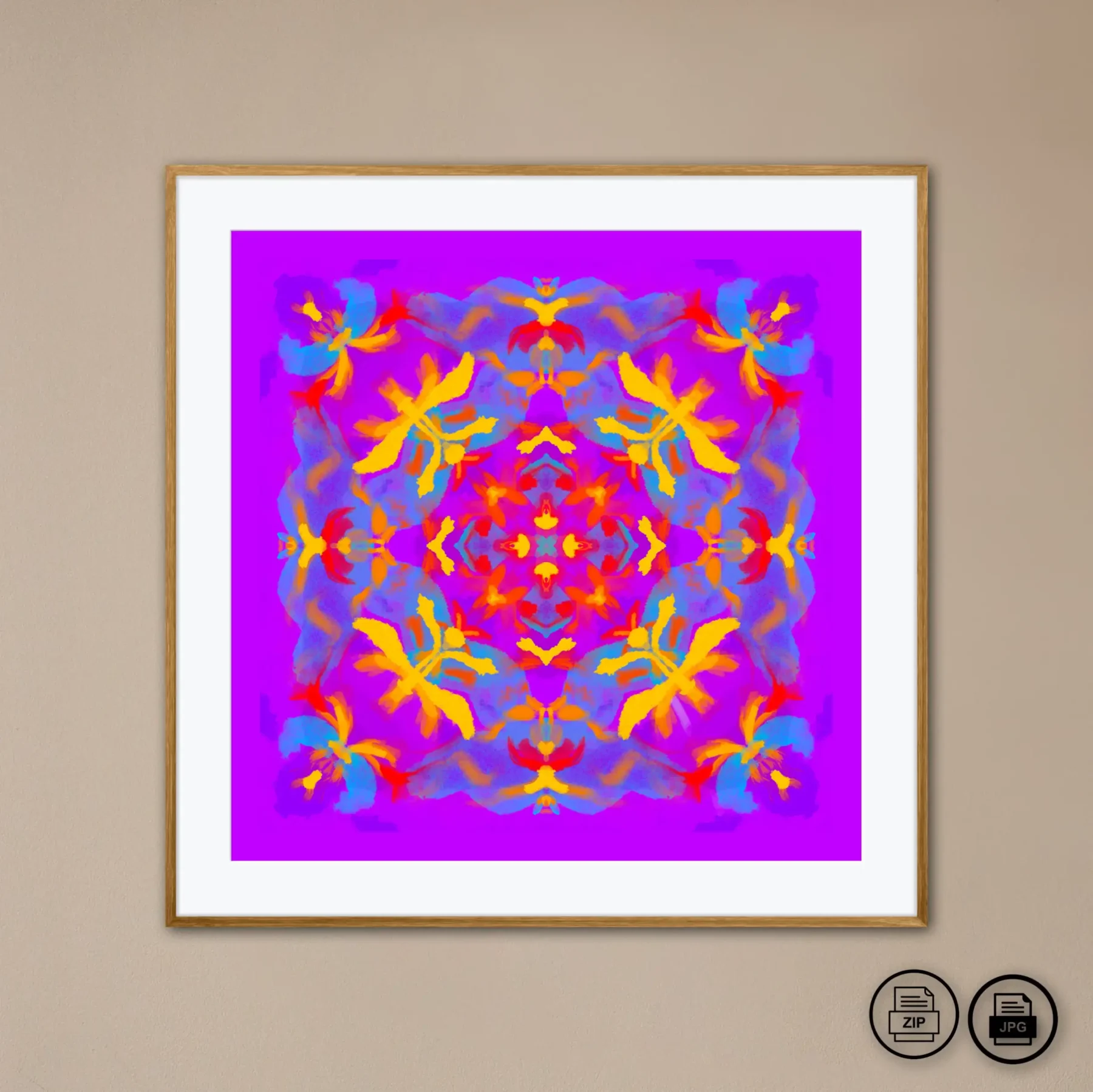 Downloadable mandala art image instant printable mandala painting for home decor by Mandala Room