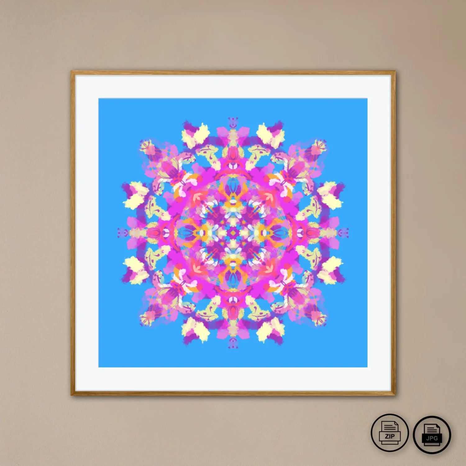 Printable mandala art painting image for home decor by Mandala Room
