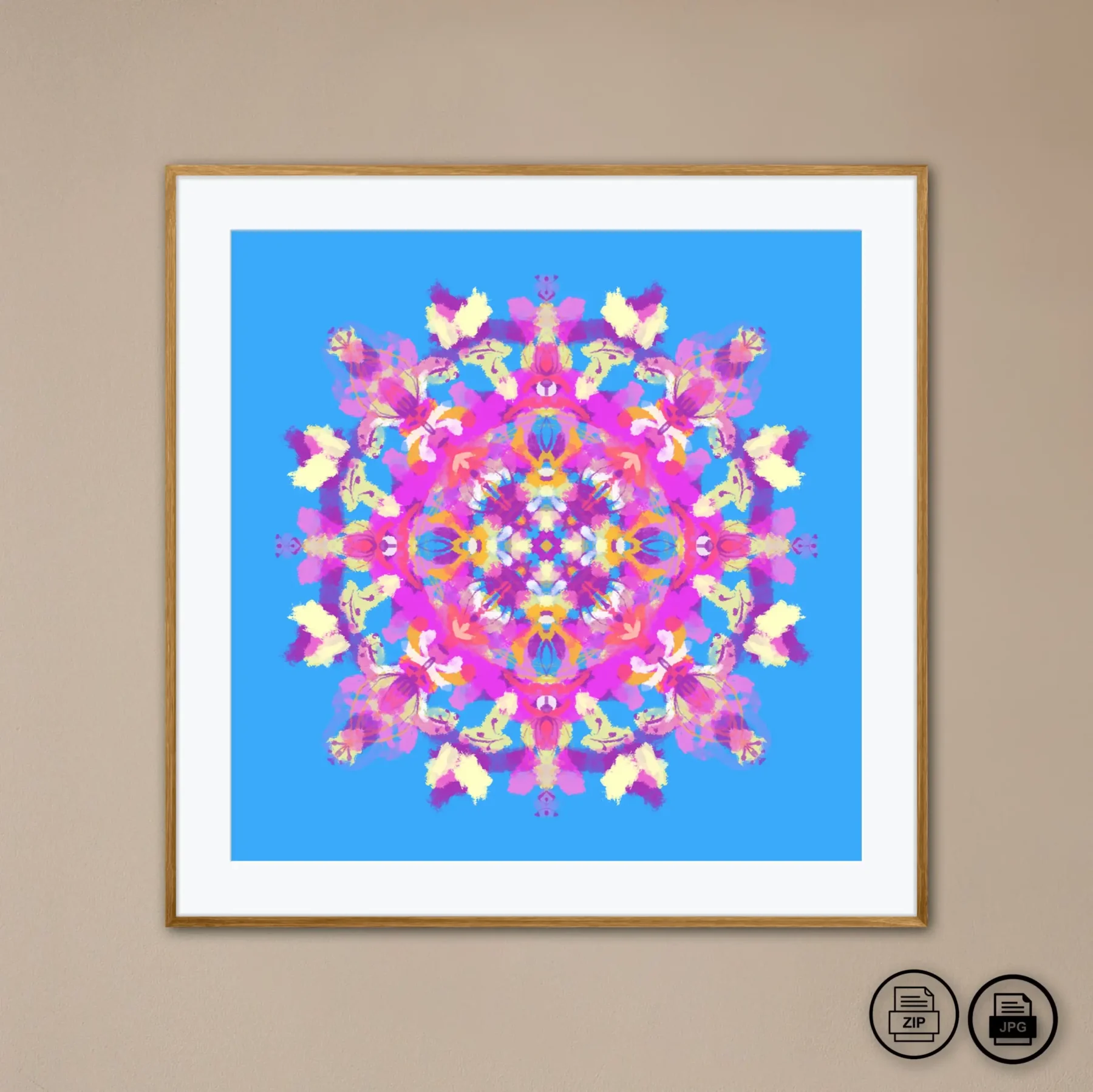 Printable mandala art painting image for home decor by Mandala Room
