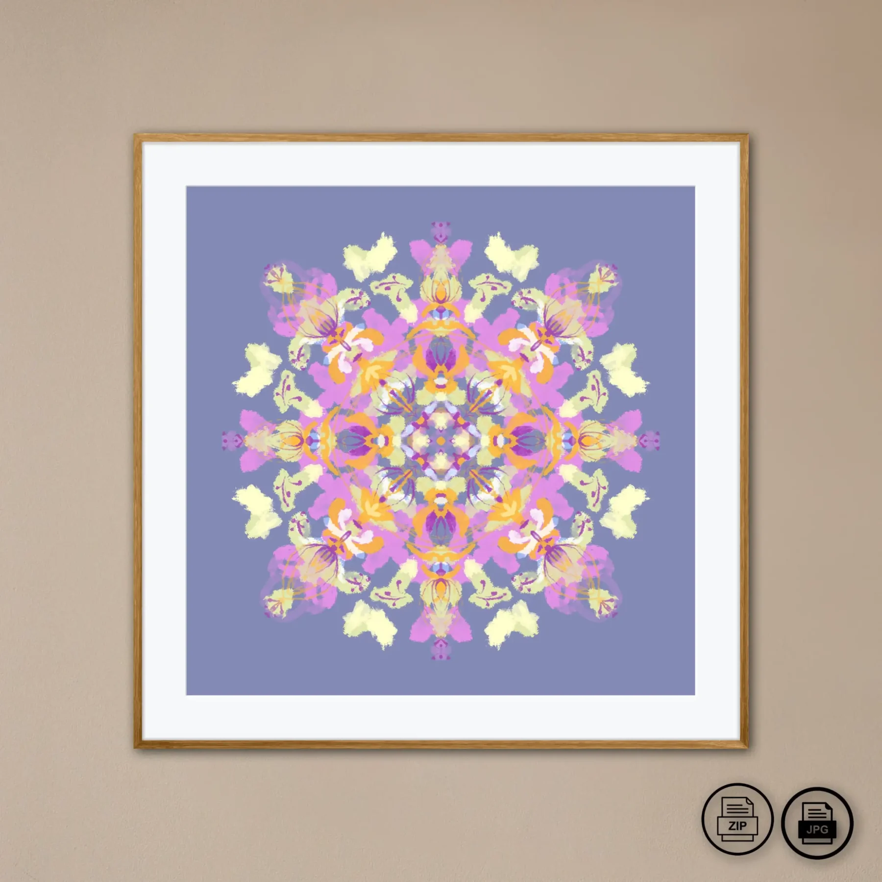 Downloadable mandala art image instant printable mandala painting for home decor by Mandala Room