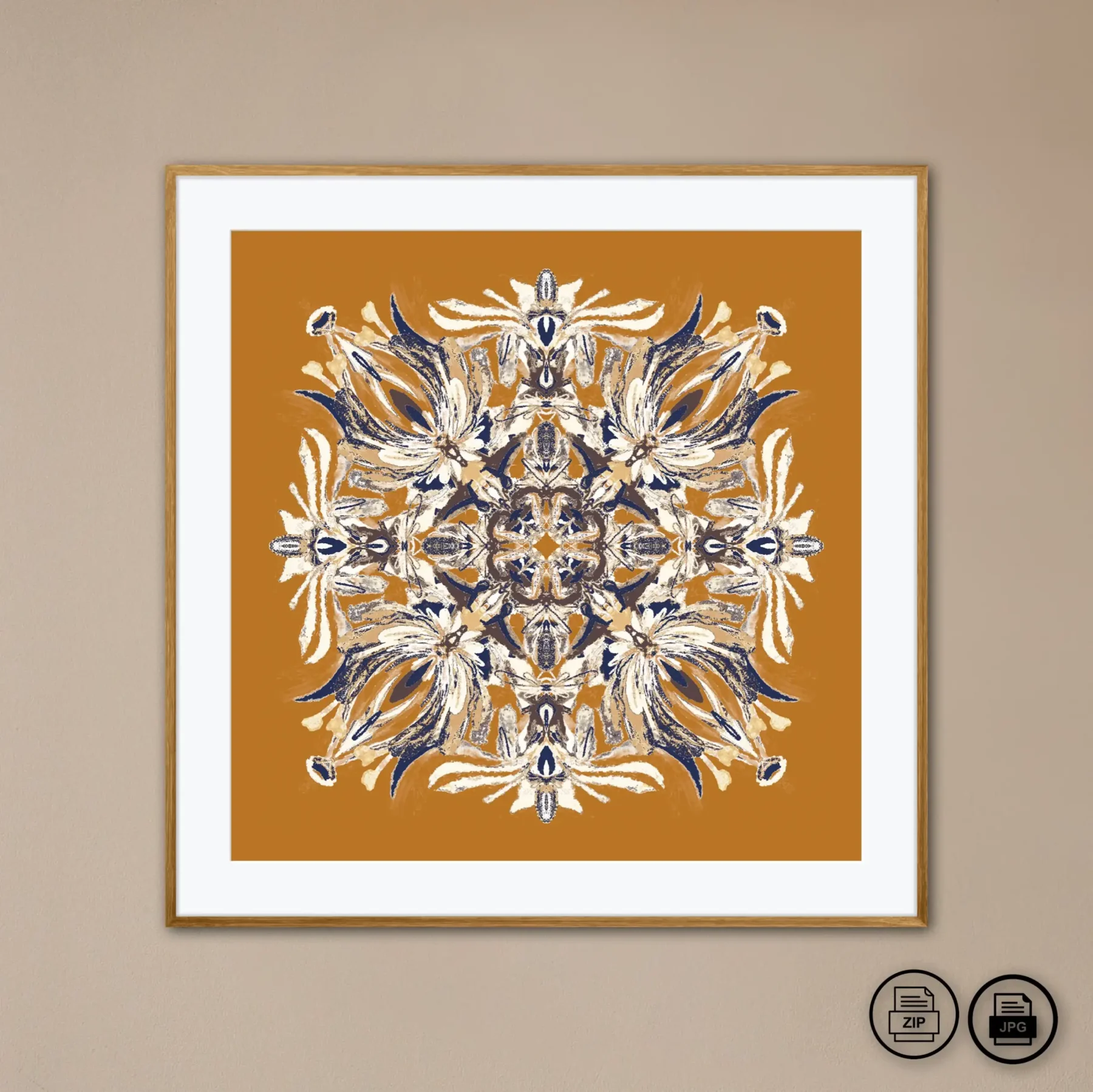 Downloadable mandala art image instant printable mandala painting for home decor by Mandala Room