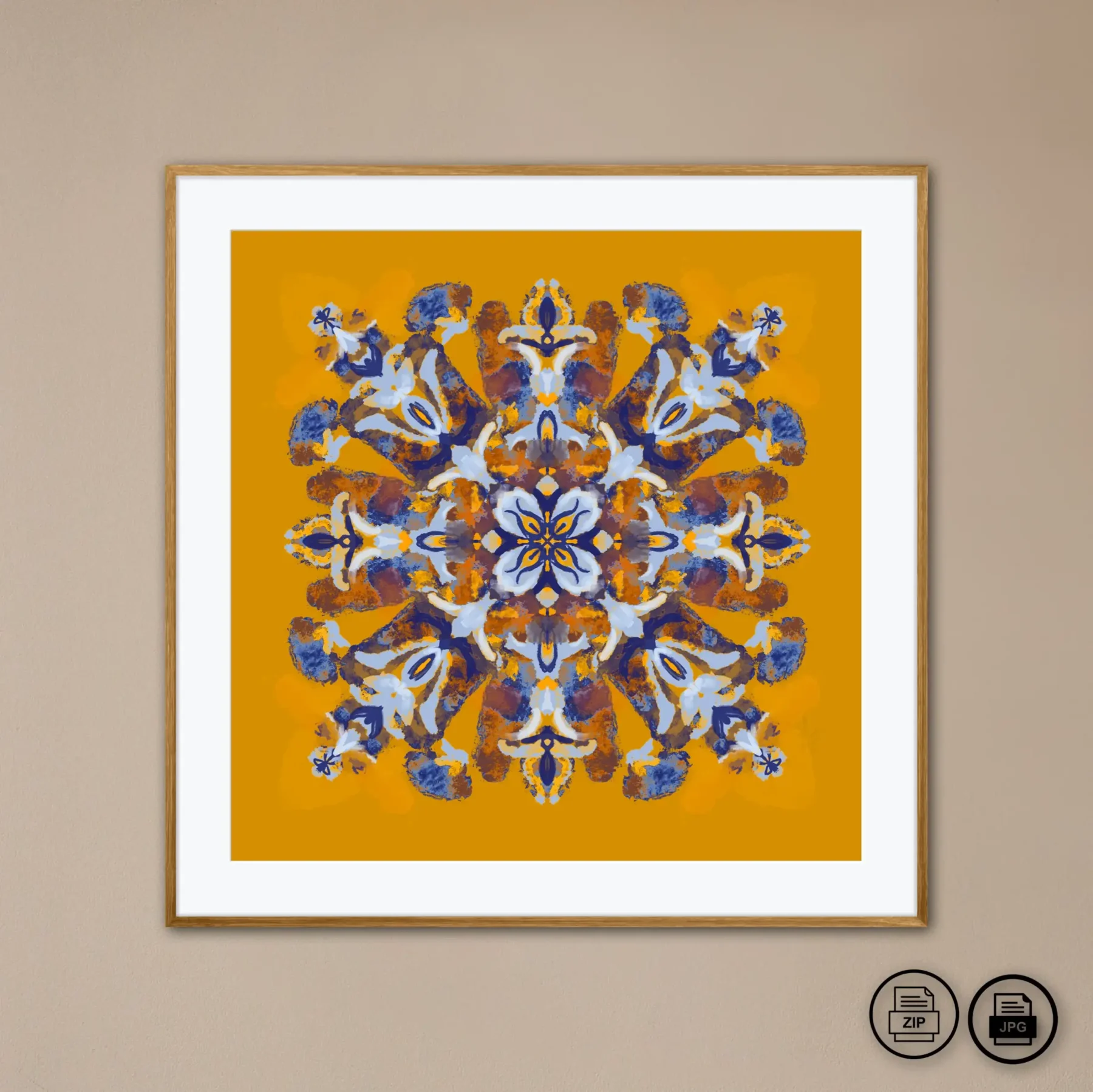 Downloadable printable mandala painting Printable wall art decor with colorful mandala by Mandala Room