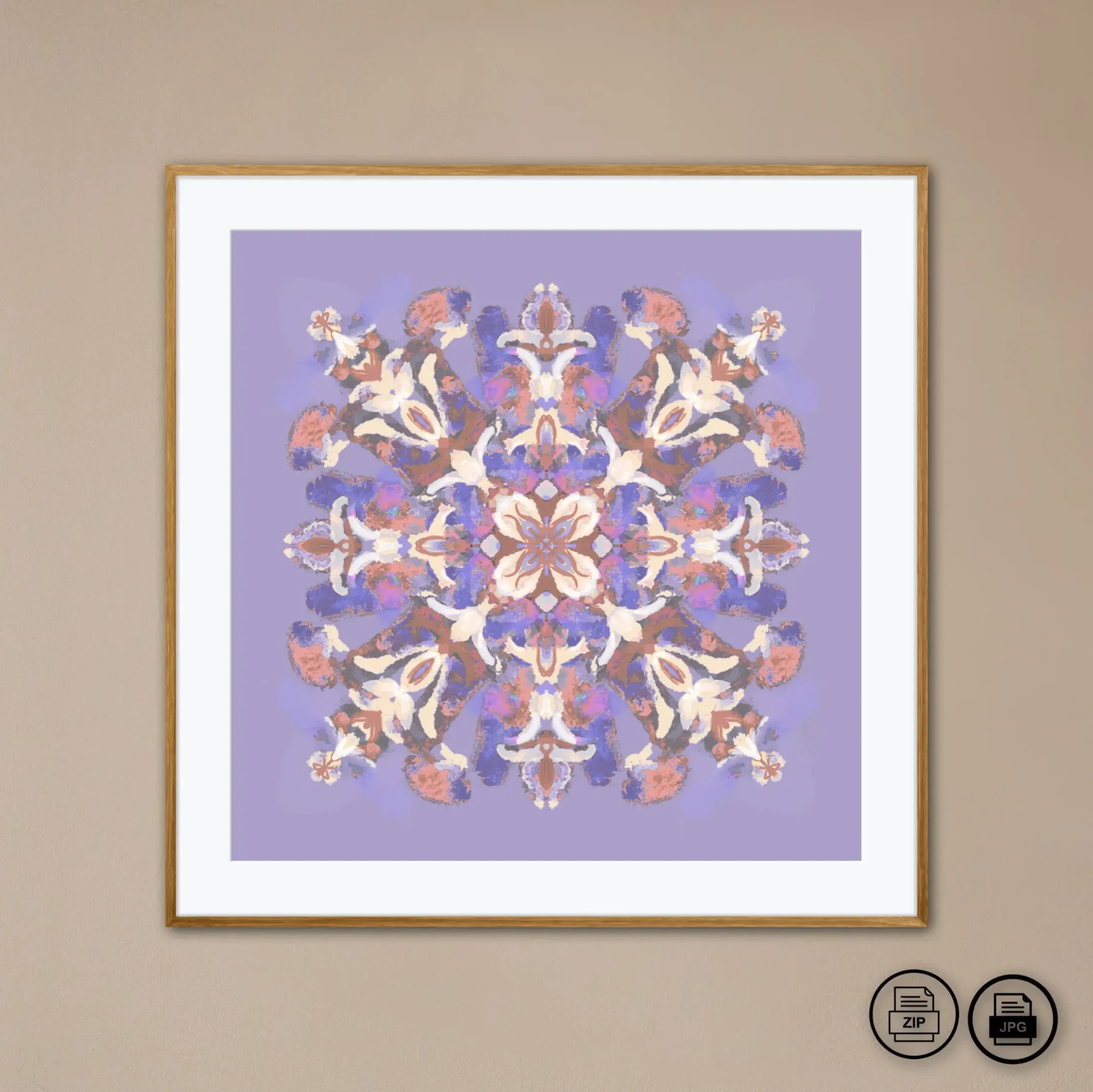 Downloadable mandala art image instant printable mandala painting for home decor by Mandala Room