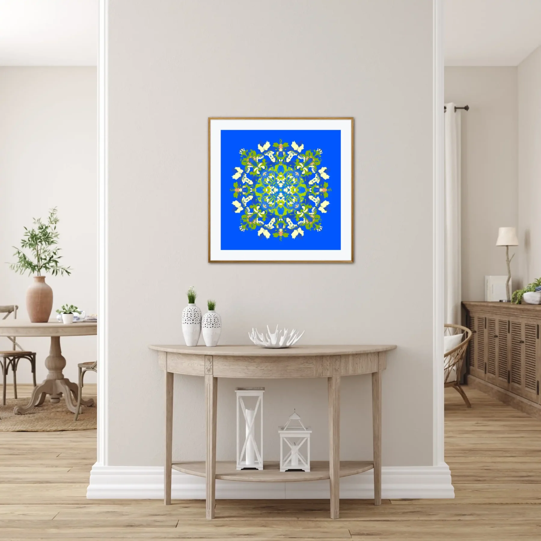 colorful mandala wall art print with mandala painting for home decor