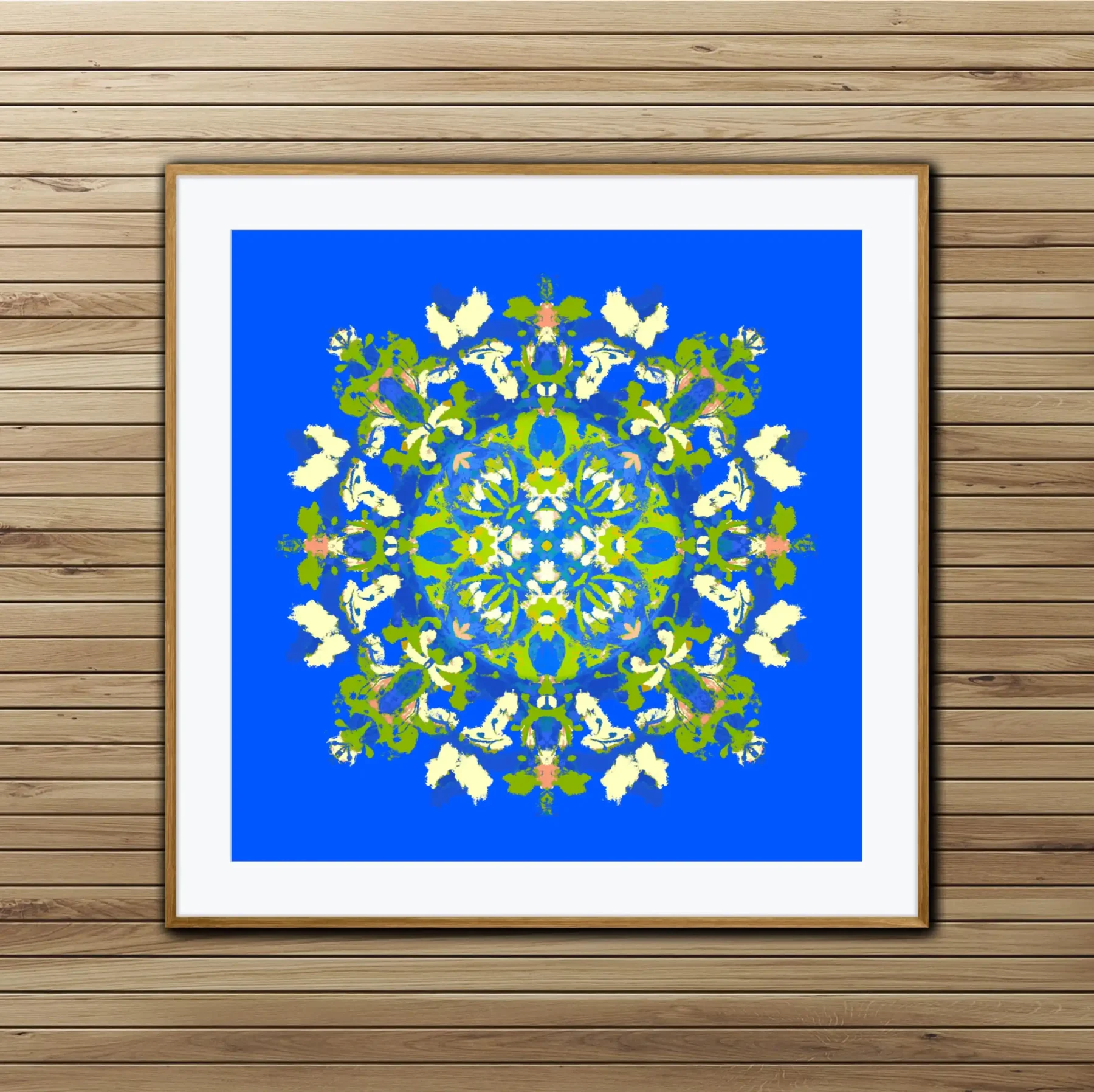 Mandala painting art print for mandala wall decor in orange by Mandala Room