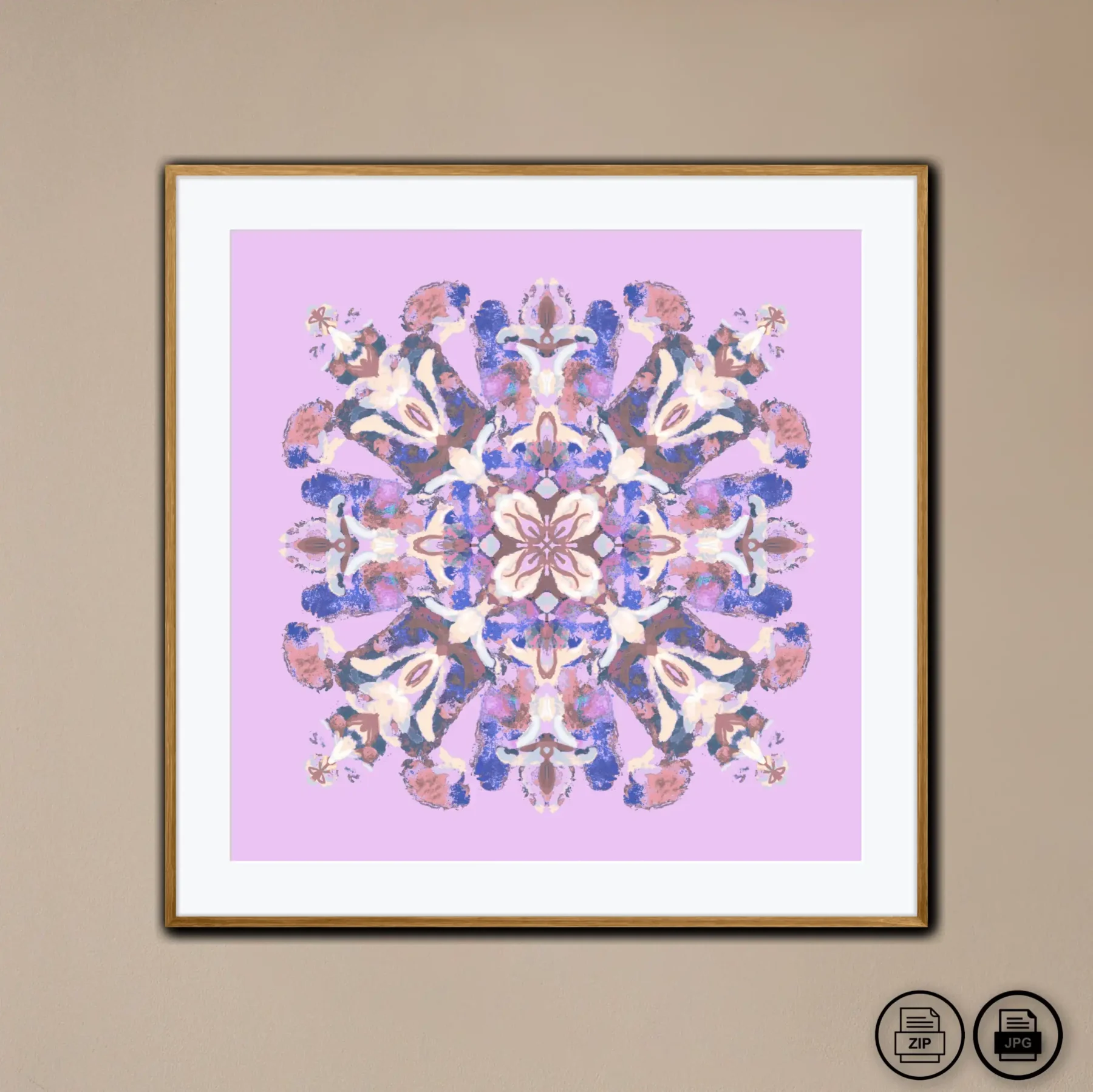 romantic downloadable instant mandala art painting wall decor by Mandala Room
