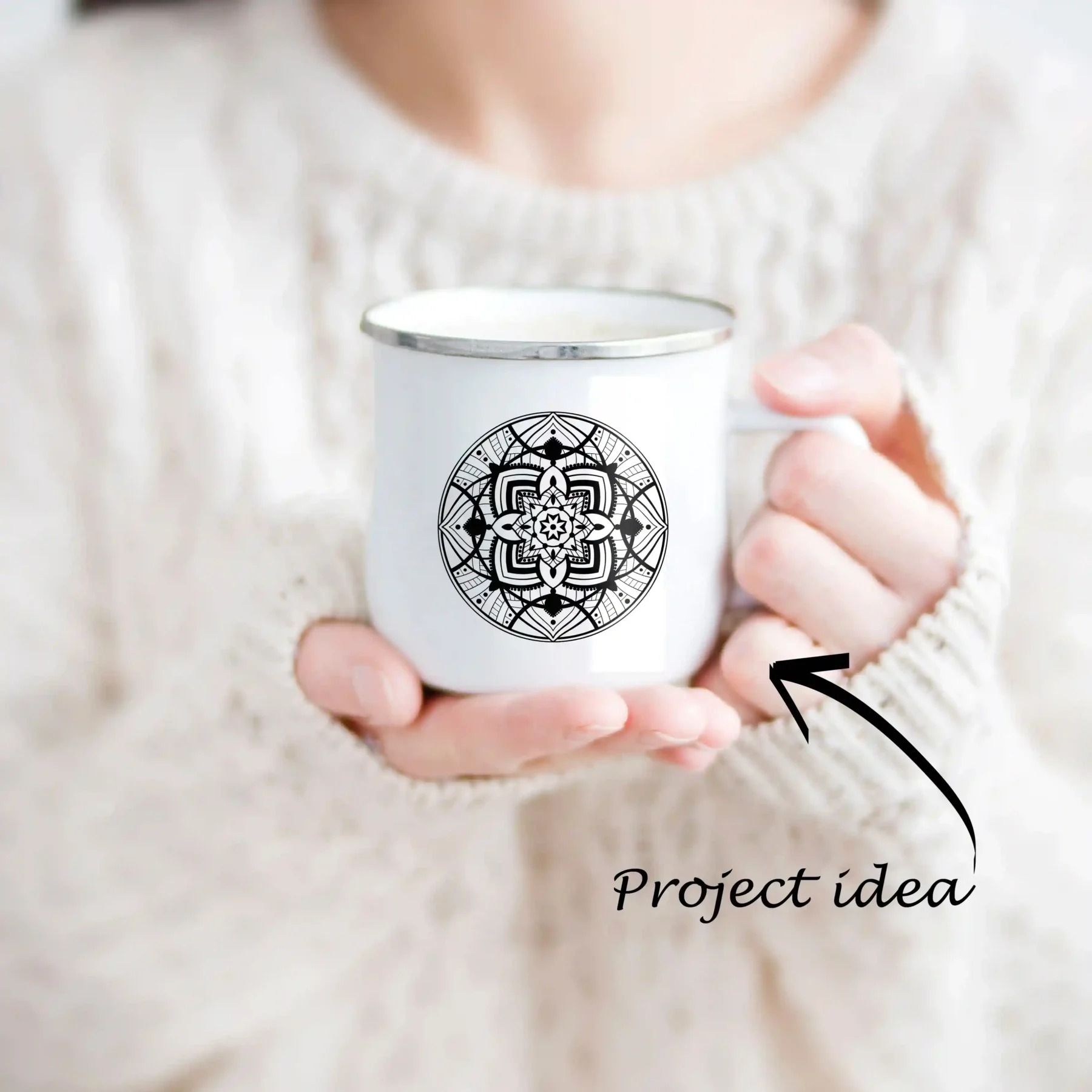 Downloadable mandala art images png clip art on cup