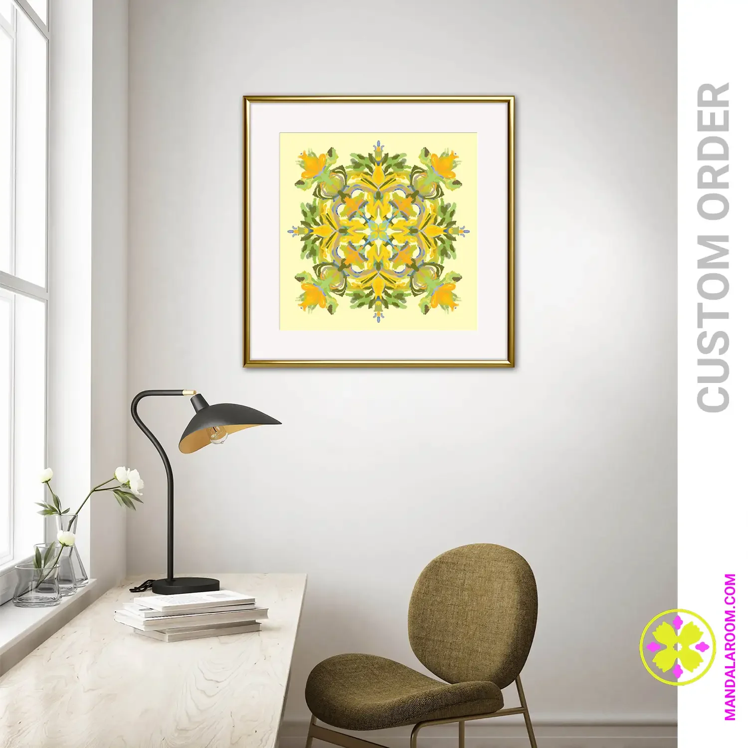 Unique custom made to order downloadable mandala wall art painting by mandala room