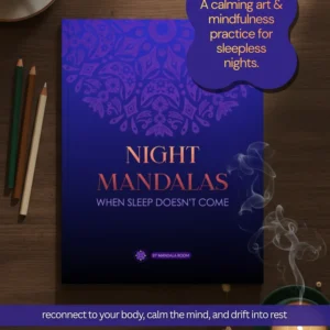 Night Mandalas Workbook | Printable Mindfulness Coloring Book for Calm & Sleep | Gentle Art Therapy and Relaxation